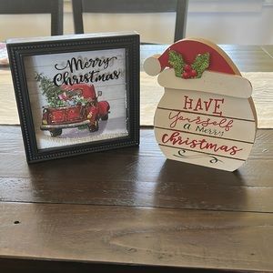 2 Christmas Decorative Signs